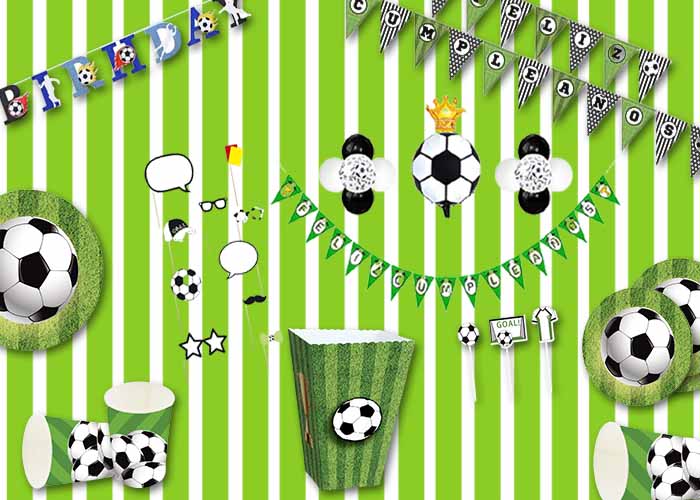 Decoración de fútbol para fiestas y cumpleaños